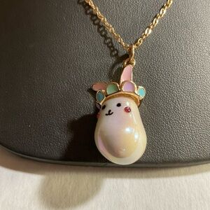 Betsey Johnson Pink and Orange Necklace with BUNNY